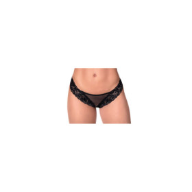 String dentelle et fine résille noire 
